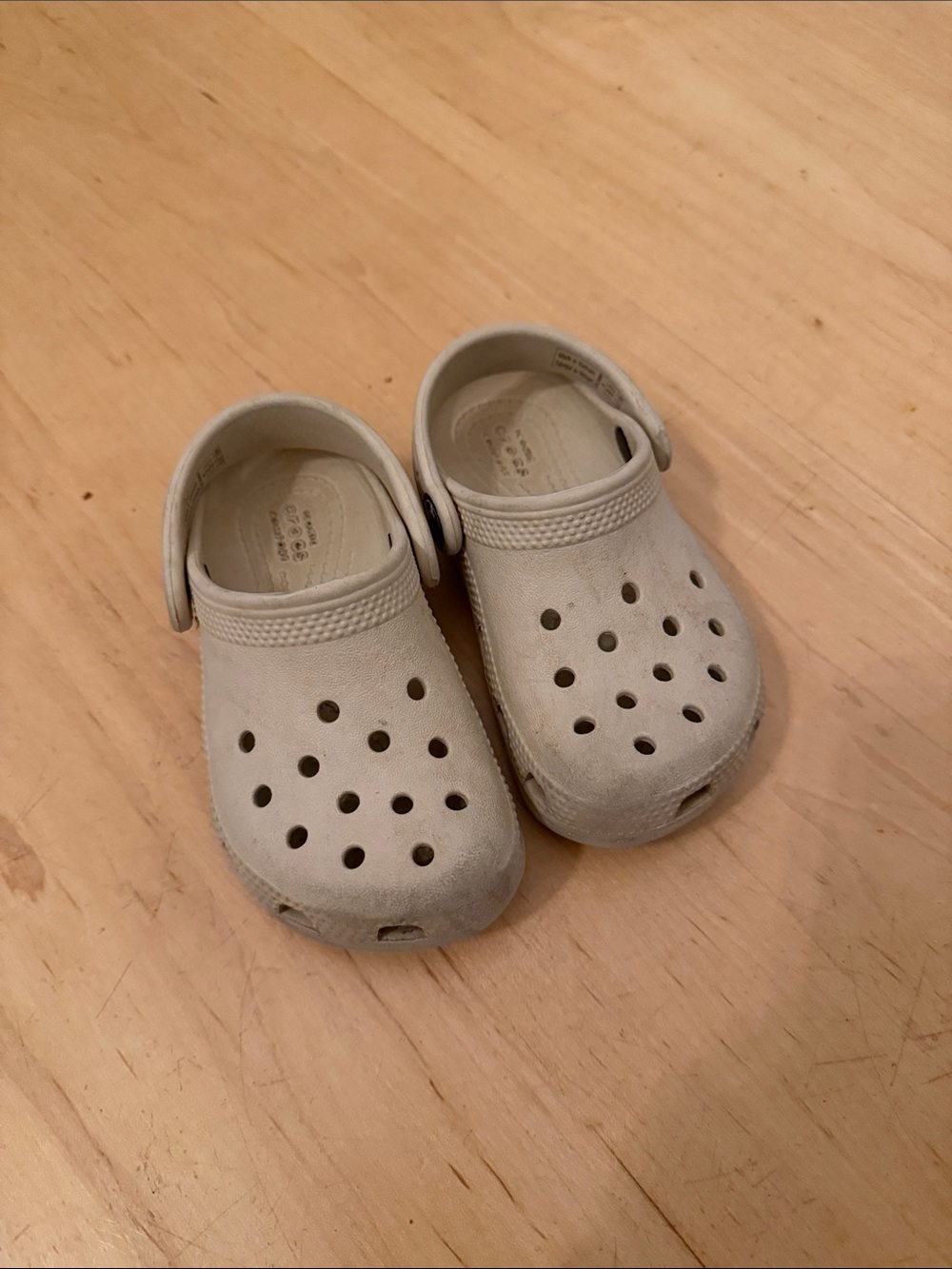 Kids Beige Crocs-Style Clog with Heel Strap